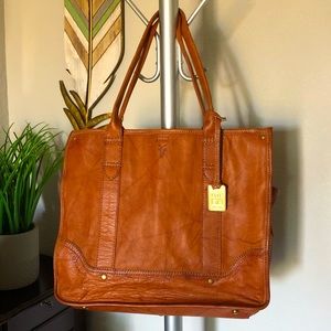 Cognac Leather Frye Campus Shopper Tote